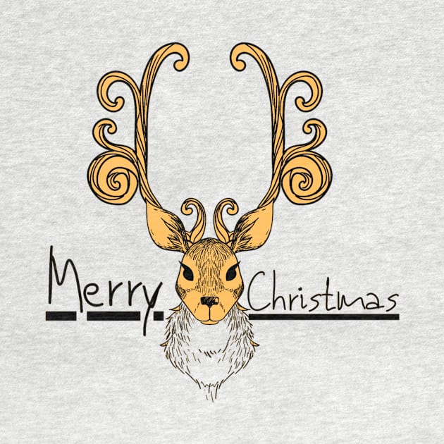 Merry Christmas - Santa Reindeer by Christamas Clothing